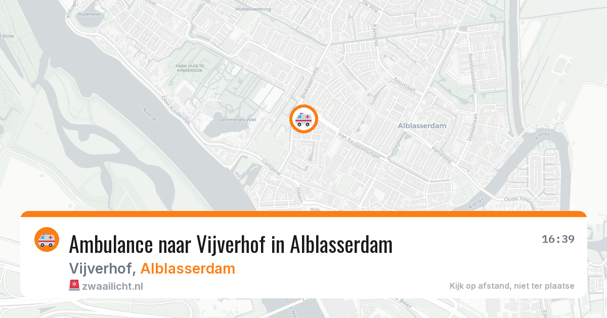 Ambulance naar Vijverhof in Alblasserdam — 16 mei 2026
