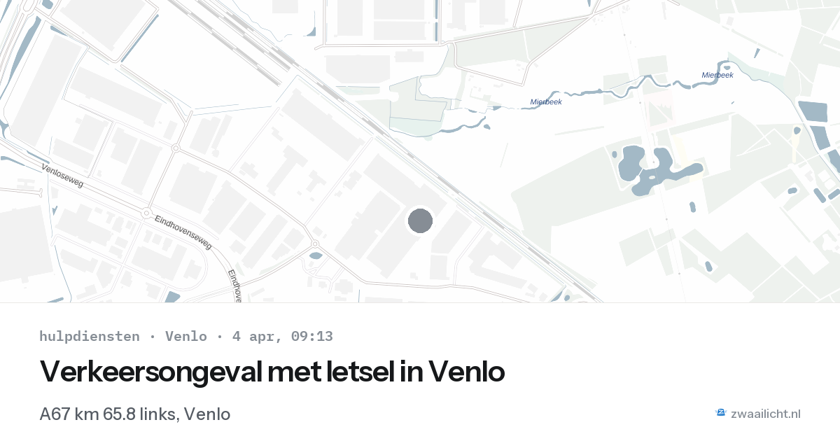 Verkeersongeval met letsel in Venlo — 4 apr 2026