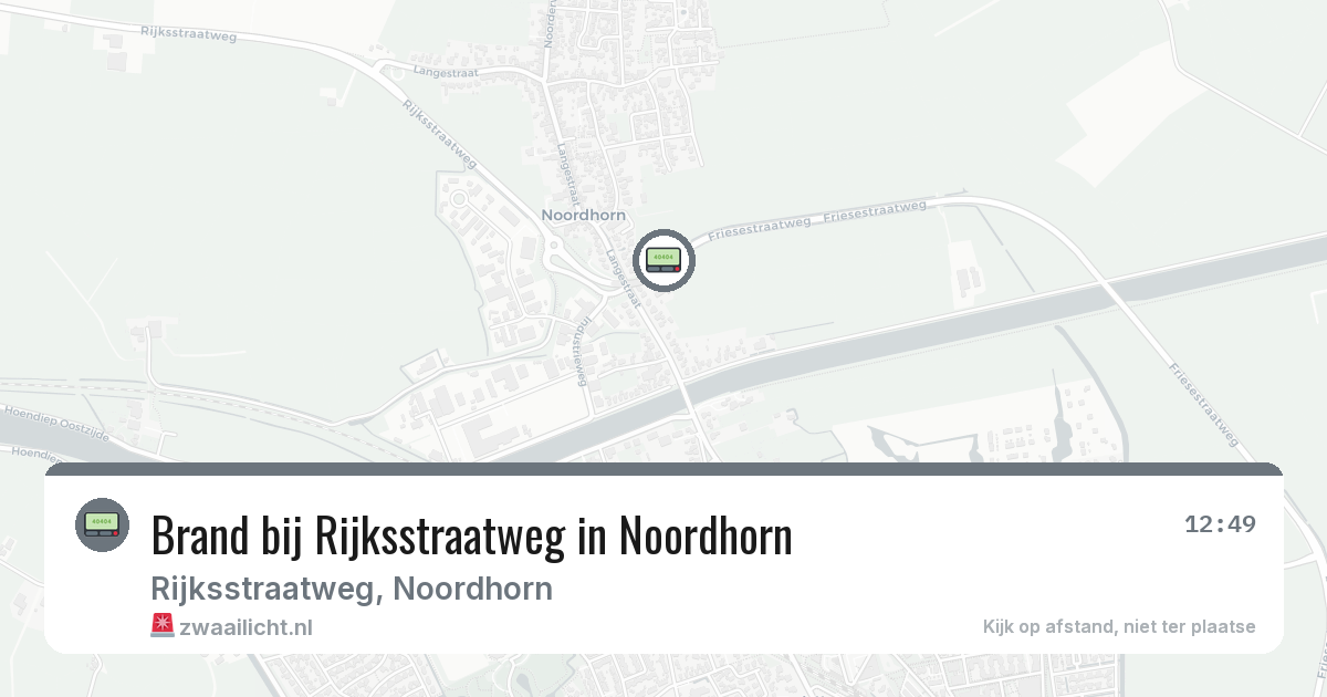 Brand bij Rijksstraatweg in Noordhorn — 18 feb 2026