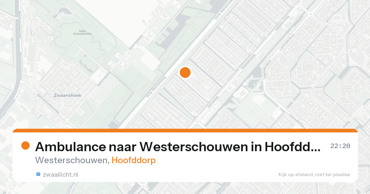Ambulance naar Westerschouwen in Hoofddorp — 15 aug 2026