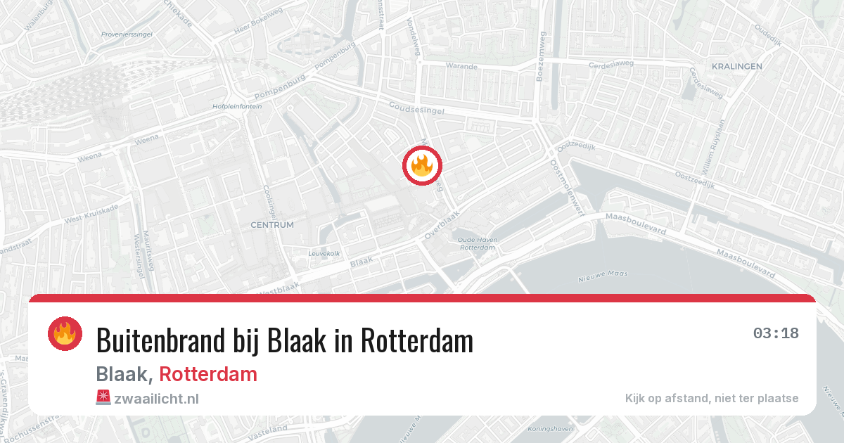 Buitenbrand bij Blaak in Rotterdam — 25 apr 2026
