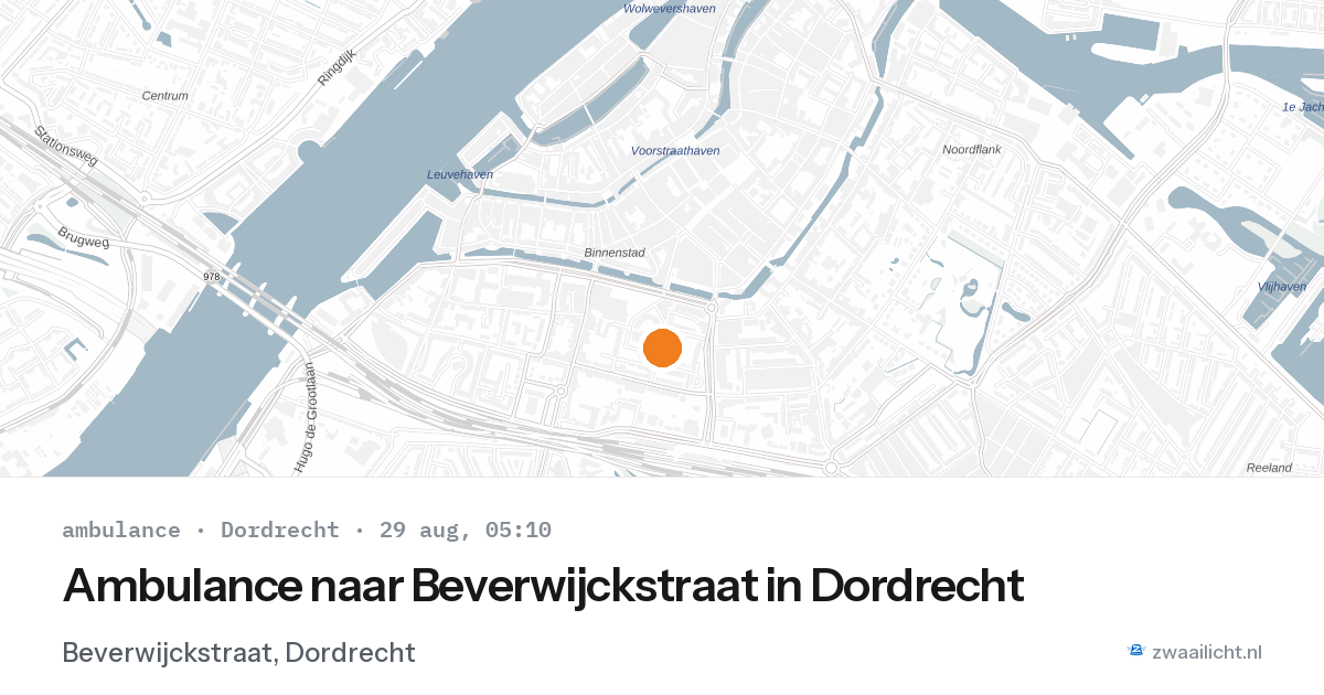 Ambulance naar Beverwijckstraat in Dordrecht — 29 aug 2026