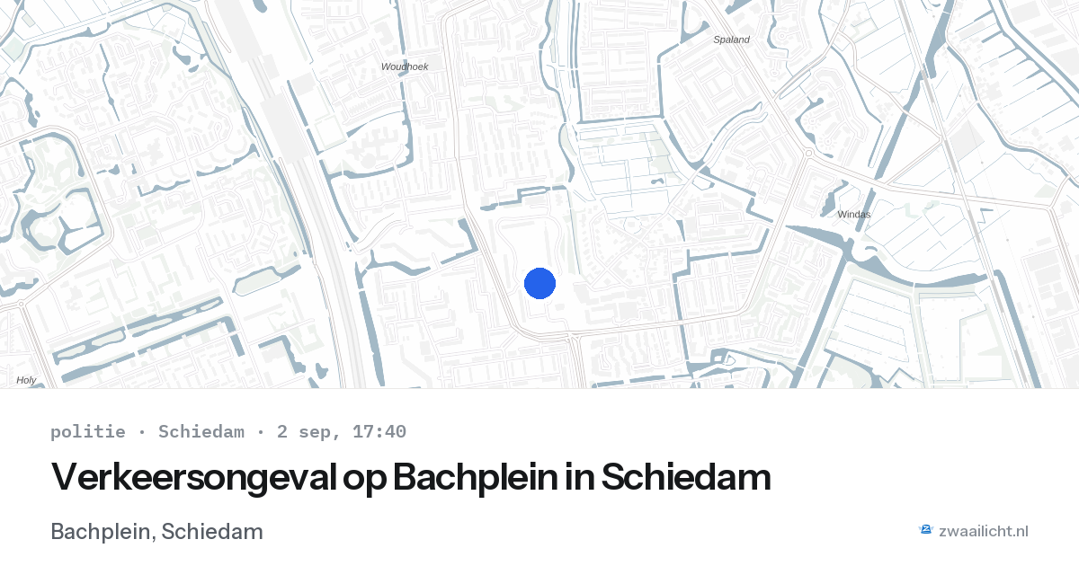 Verkeersongeval op Bachplein in Schiedam — 2 sep 2026