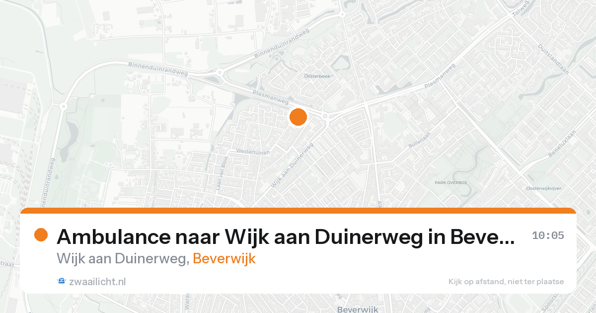 Ambulance naar Wijk aan Duinerweg in Beverwijk — 23 aug 2026