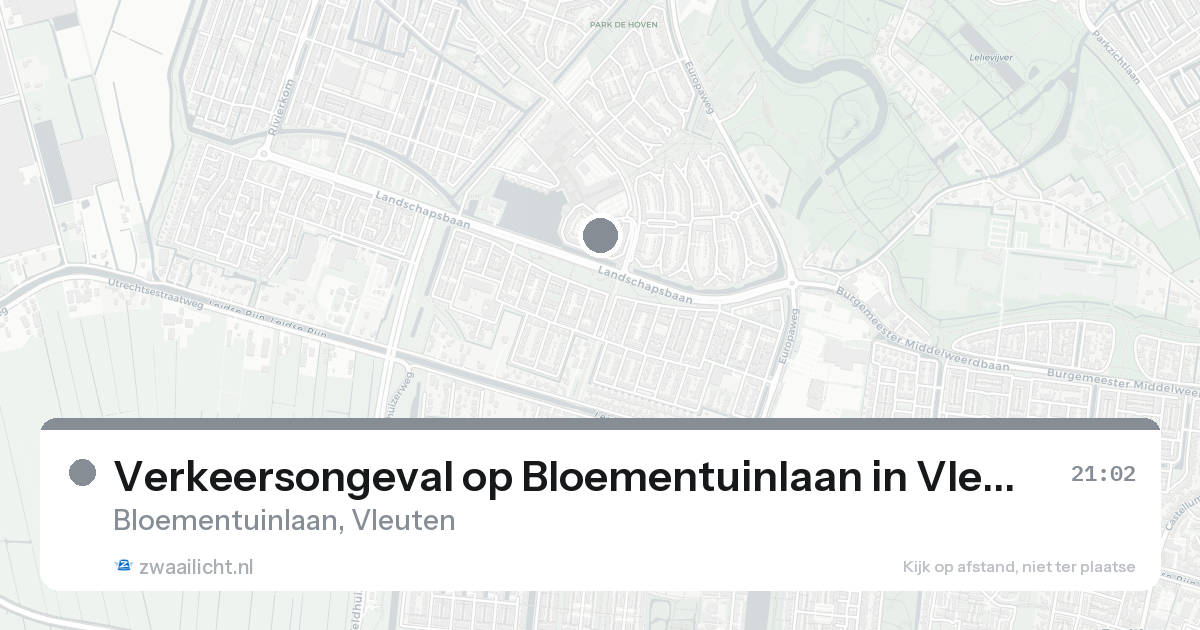 Verkeersongeval op Bloementuinlaan in Vleuten — 30 jan 2026