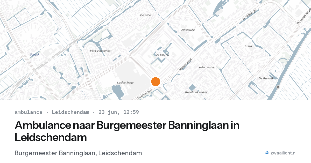 Ambulance naar Burgemeester Banninglaan in Leidschendam — 23 jun 2026