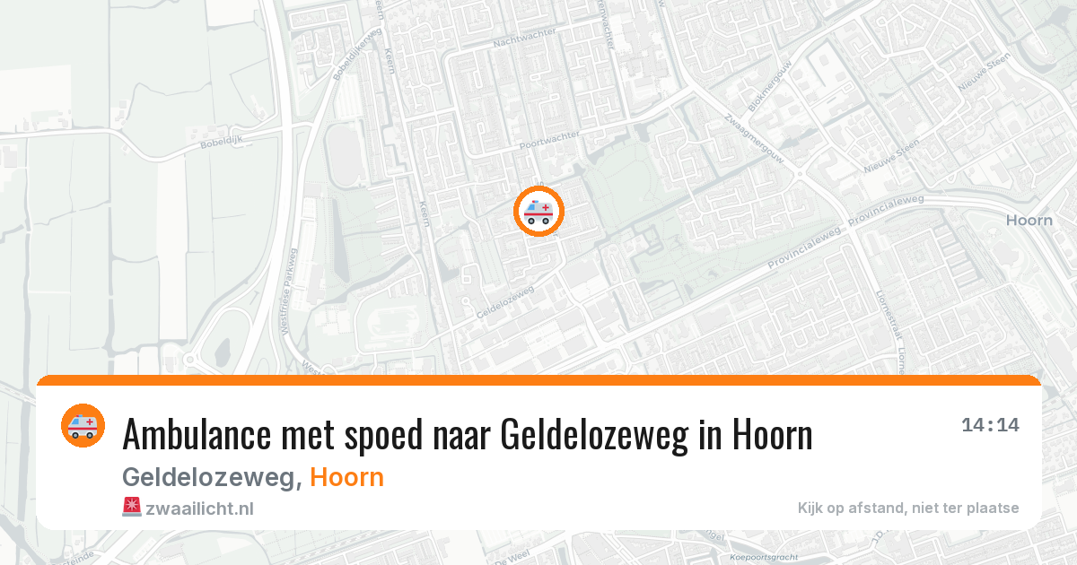 Ambulance met spoed naar Geldelozeweg in Hoorn — 14 aug 2026