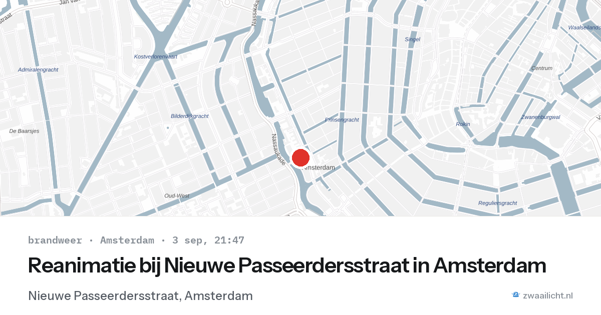 Reanimatie bij Nieuwe Passeerdersstraat in Amsterdam — 3 sep 2026