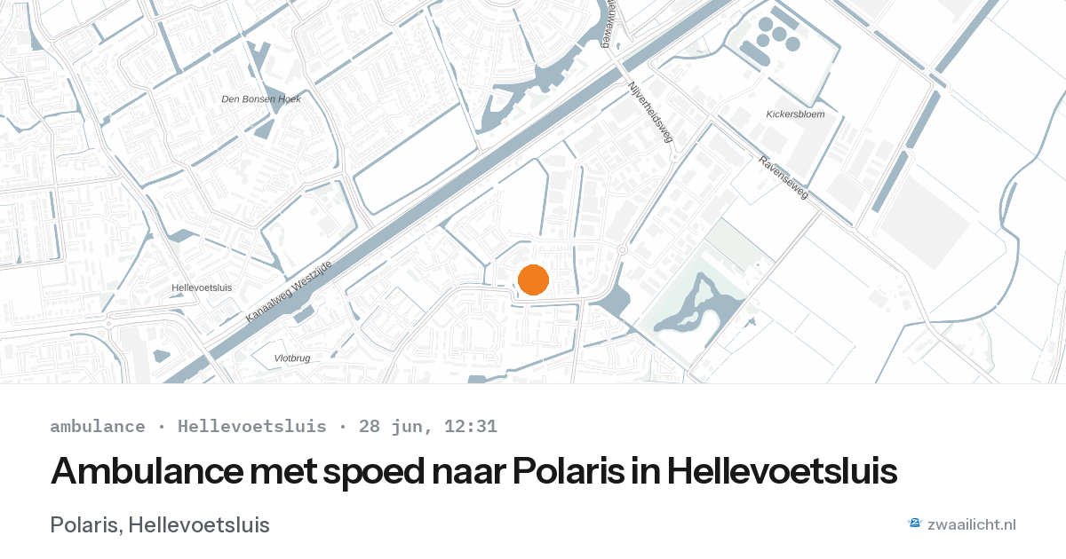 Ambulance met spoed naar Polaris in Hellevoetsluis — 28 jun 2026