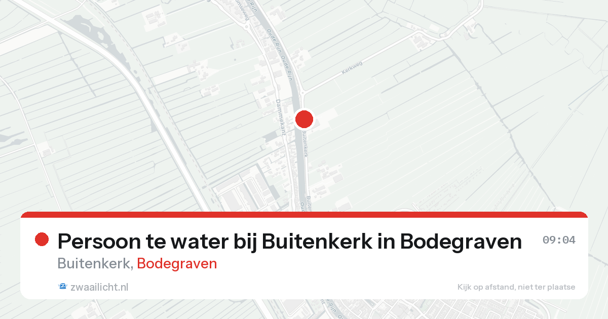 Persoon te water bij Buitenkerk in Bodegraven — 18 aug 2026