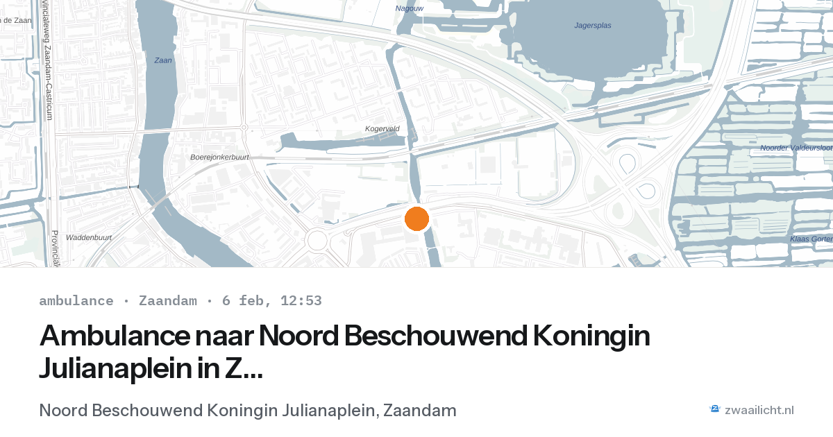 Ambulance naar Noord Beschouwend Koningin Julianaplein in Zaandam — 6 feb 2026
