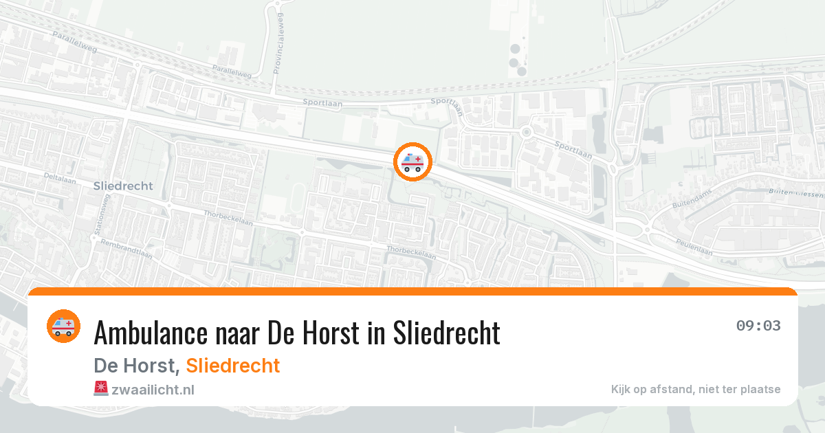 Ambulance naar De Horst in Sliedrecht — 3 aug 2026