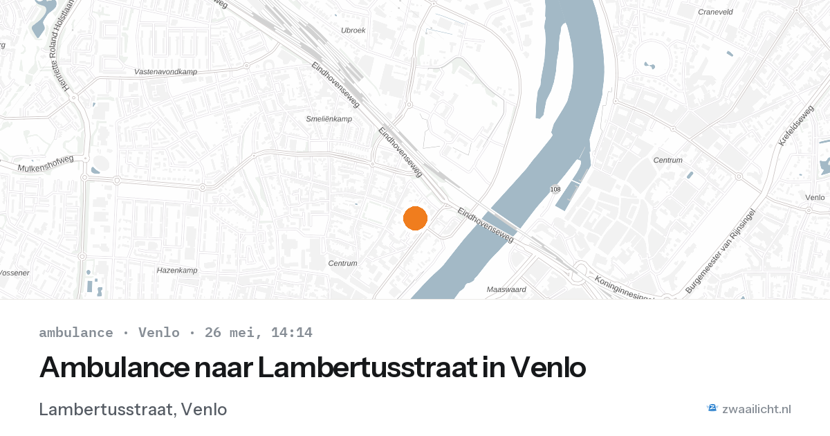 Ambulance naar Lambertusstraat in Venlo — 26 mei 2026