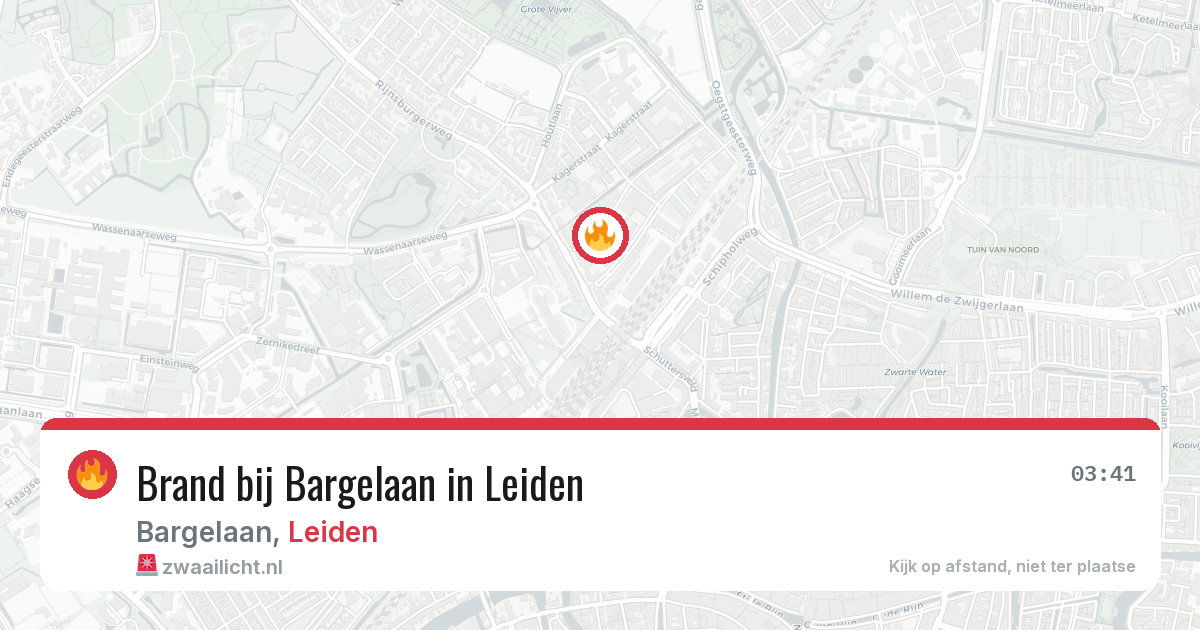Brand bij Bargelaan in Leiden — 15 mrt 2026