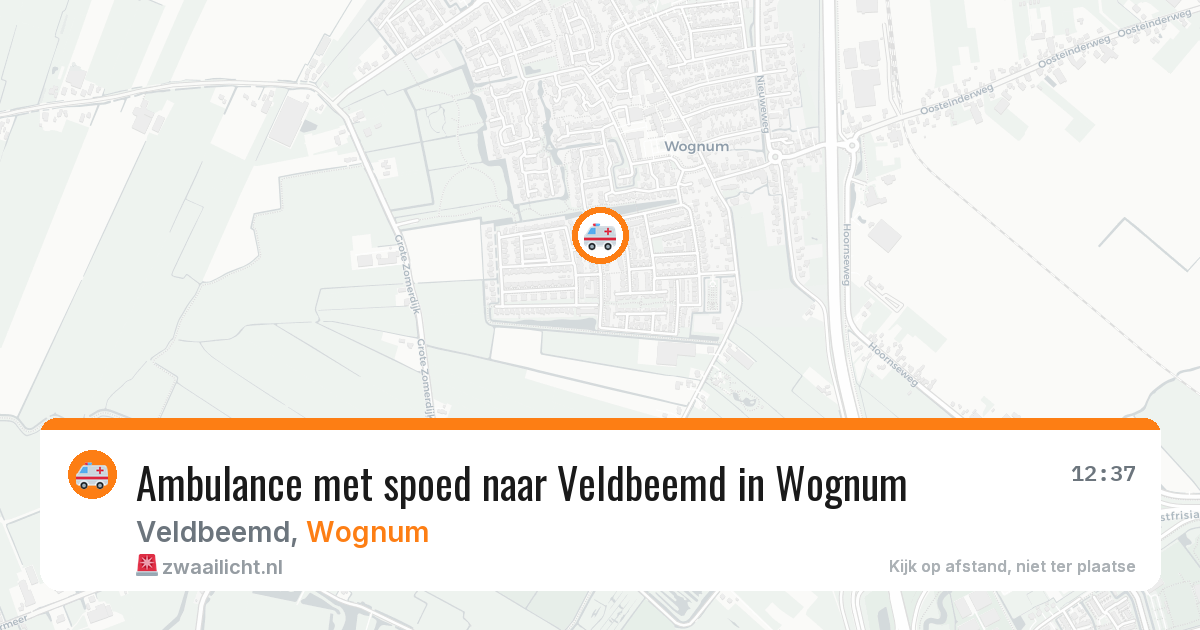 Ambulance met spoed naar Veldbeemd in Wognum — 2 aug 2026