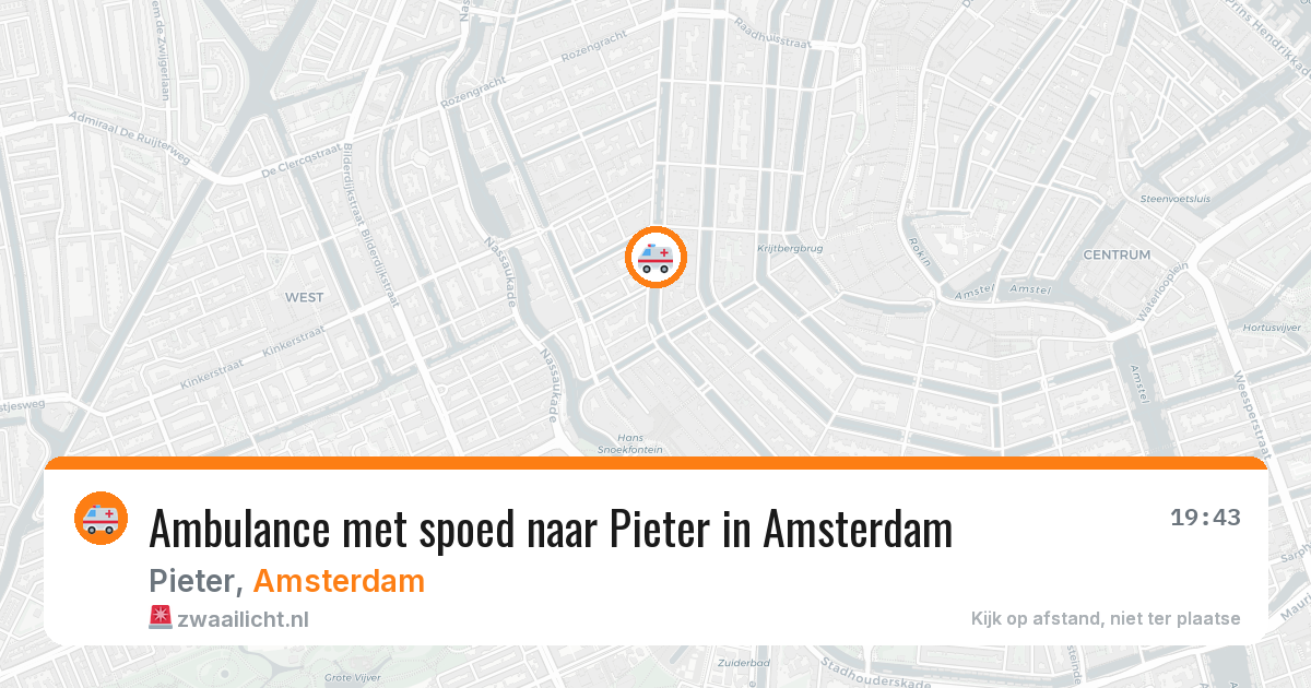 Ambulance met spoed naar Pieter in Amsterdam — 5 mei 2026
