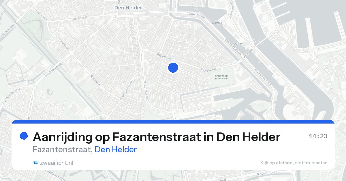 Aanrijding op Fazantenstraat in Den Helder — 24 aug 2026