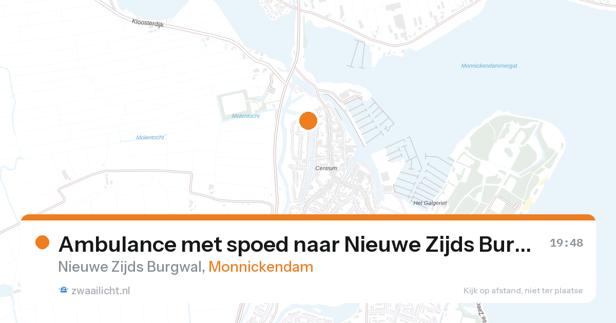 Ambulance met spoed naar Nieuwe Zijds Burgwal in Monnickendam — 27 aug 2026