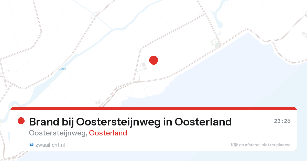 Brand bij Oostersteijnweg in Oosterland — 25 aug 2026