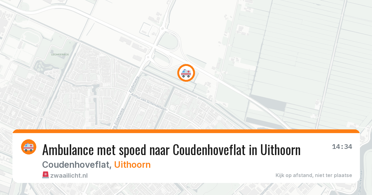 Ambulance met spoed naar Coudenhoveflat in Uithoorn — 14 jun 2026