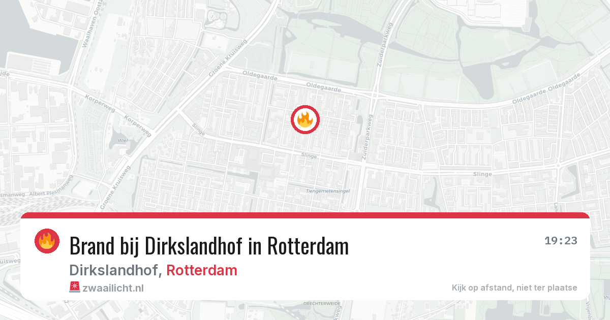 Brand bij Dirkslandhof in Rotterdam — 15 jun 2026