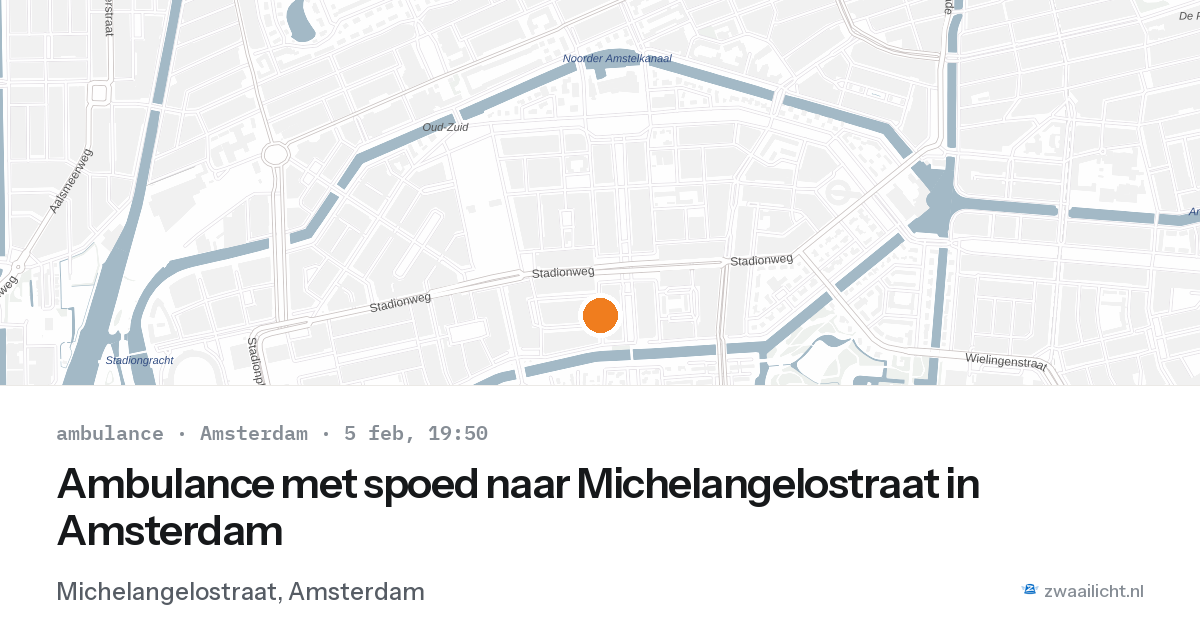 Ambulance met spoed naar Michelangelostraat in Amsterdam — 5 feb 2026