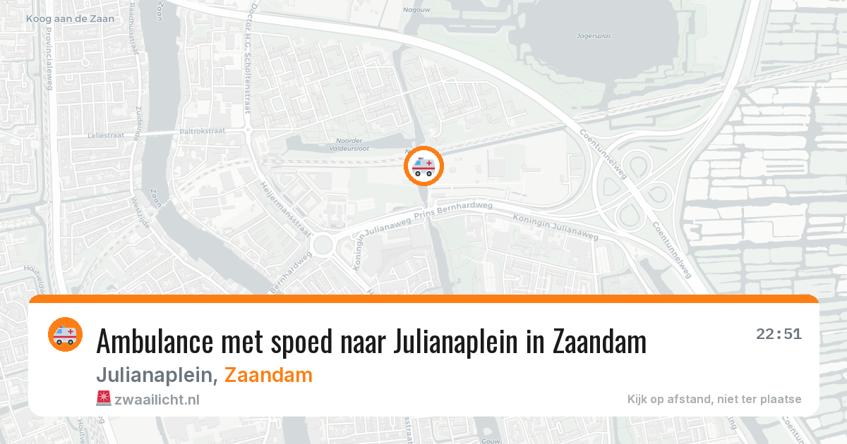 Ambulance met spoed naar Julianaplein in Zaandam — 3 jul 2026