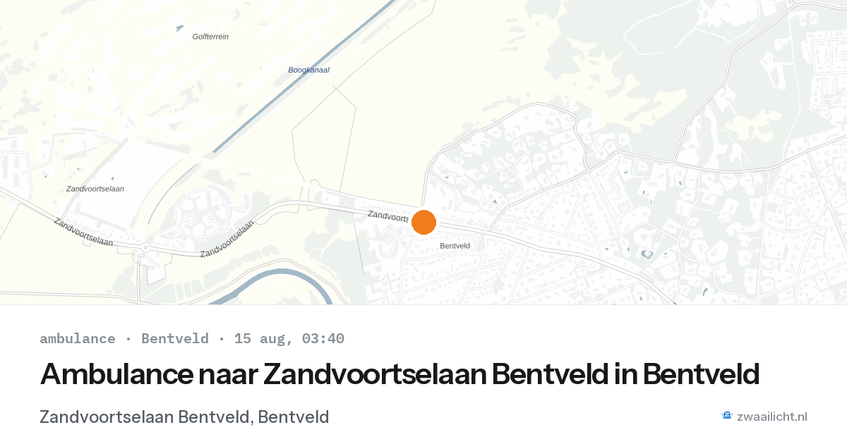 Ambulance naar Zandvoortselaan Bentveld in Bentveld — 15 aug 2026