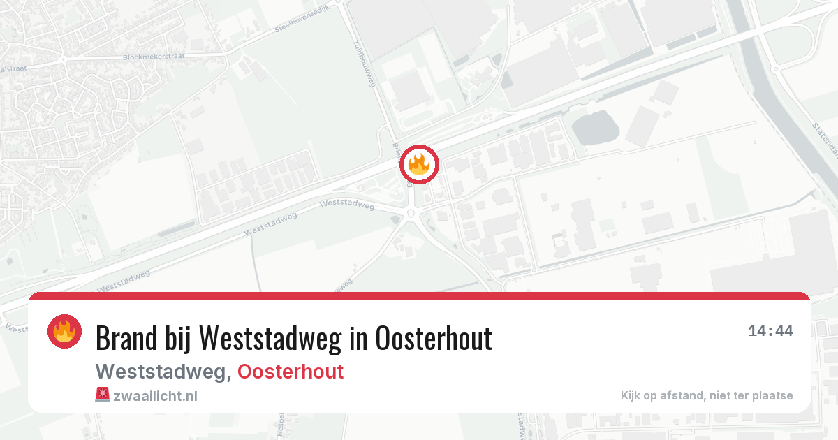 Brand bij Weststadweg in Oosterhout — 4 aug 2026