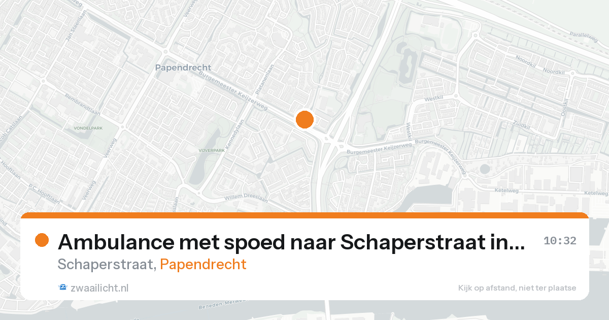 Ambulance met spoed naar Schaperstraat in Papendrecht — 23 feb 2026
