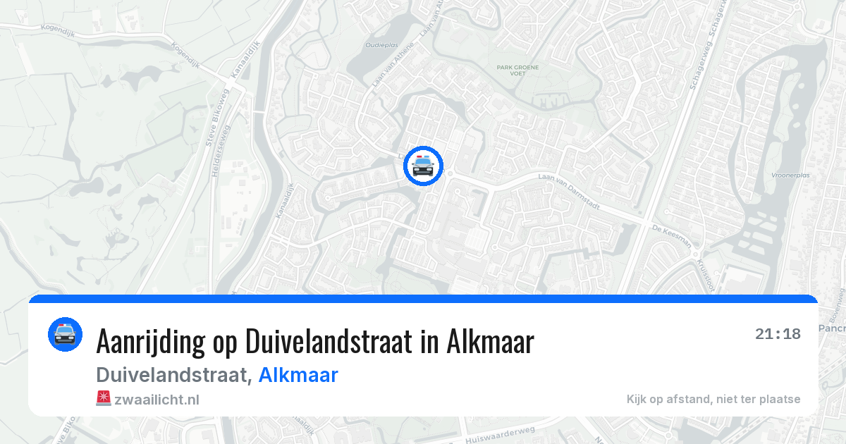 Aanrijding op Duivelandstraat in Alkmaar — 13 jul 2026