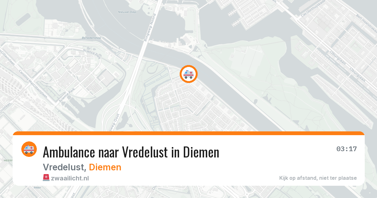 Ambulance naar Vredelust in Diemen — 26 jun 2026