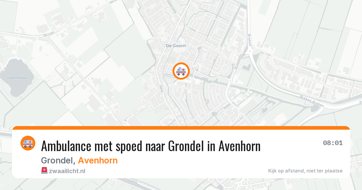 Ambulance met spoed naar Grondel in Avenhorn — 26 jul 2026