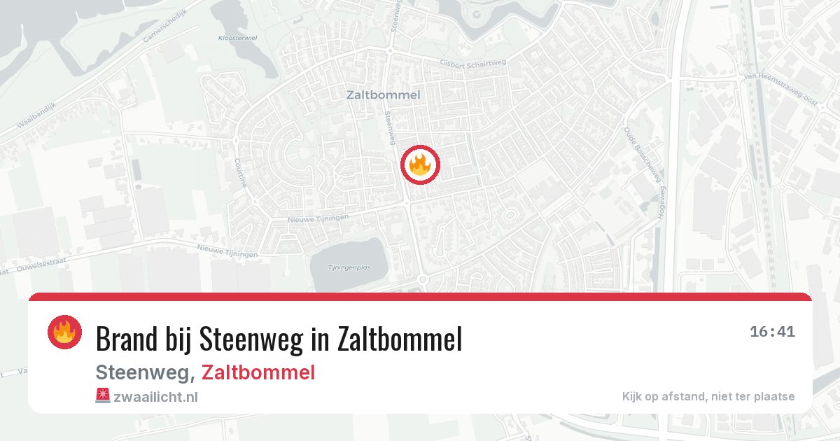 Brand bij Steenweg in Zaltbommel — 20 apr 2026