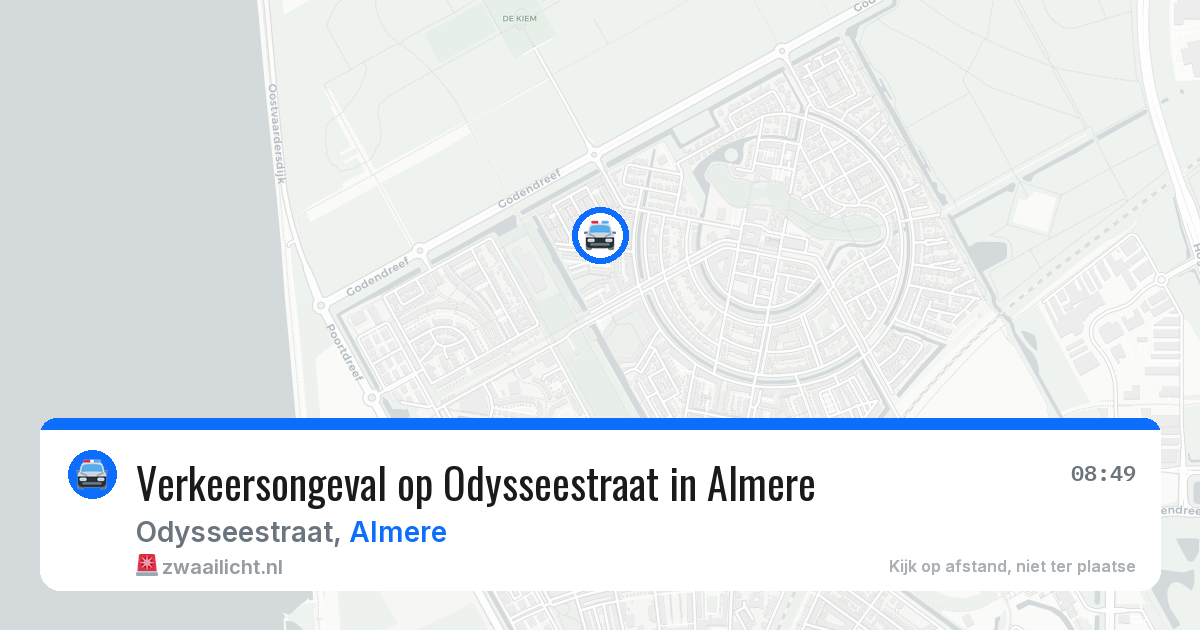 Verkeersongeval op Odysseestraat in Almere — 27 mei 2026