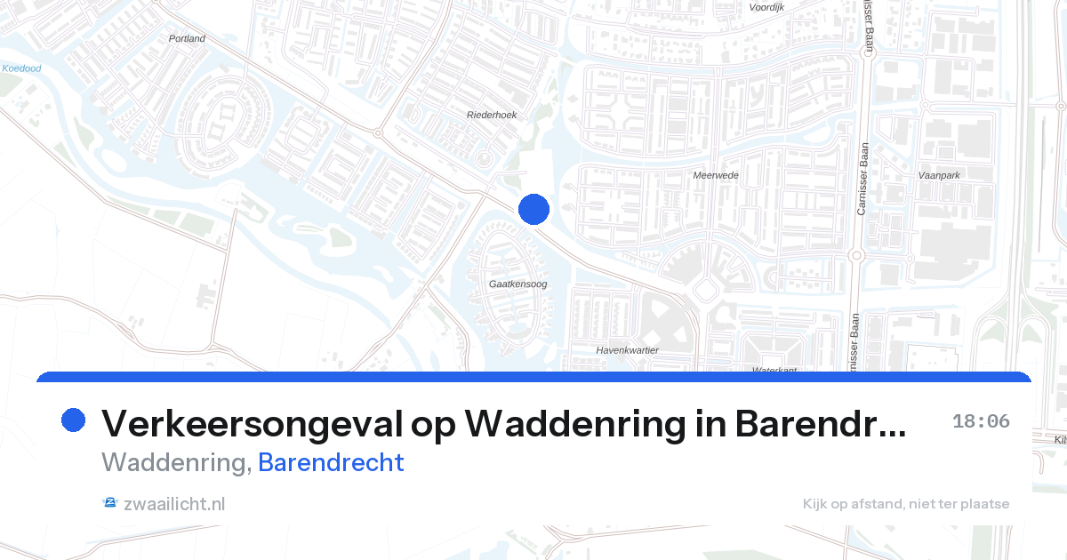 Verkeersongeval op Waddenring in Barendrecht — 27 aug 2026