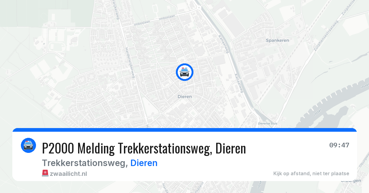 P2000 Melding Trekkerstationsweg, Dieren — 1 jul 2026