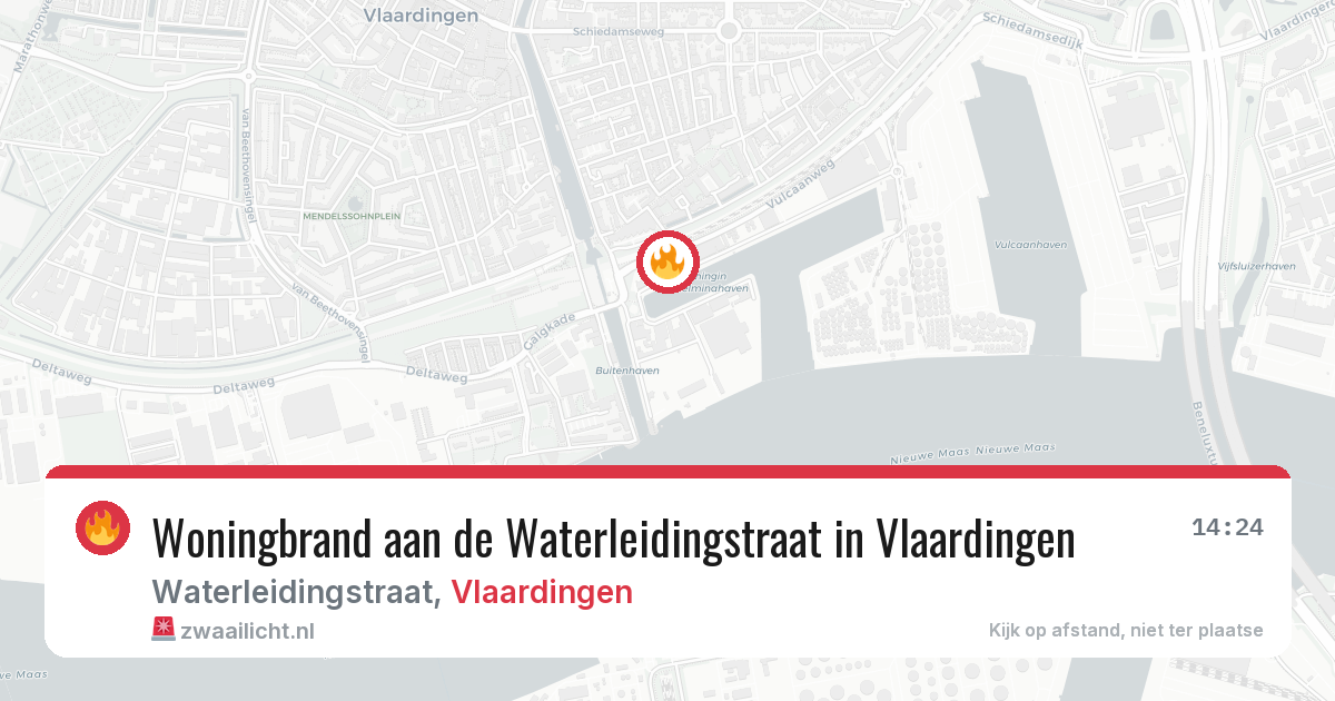 Woningbrand aan de Waterleidingstraat in Vlaardingen — 26 jun 2026