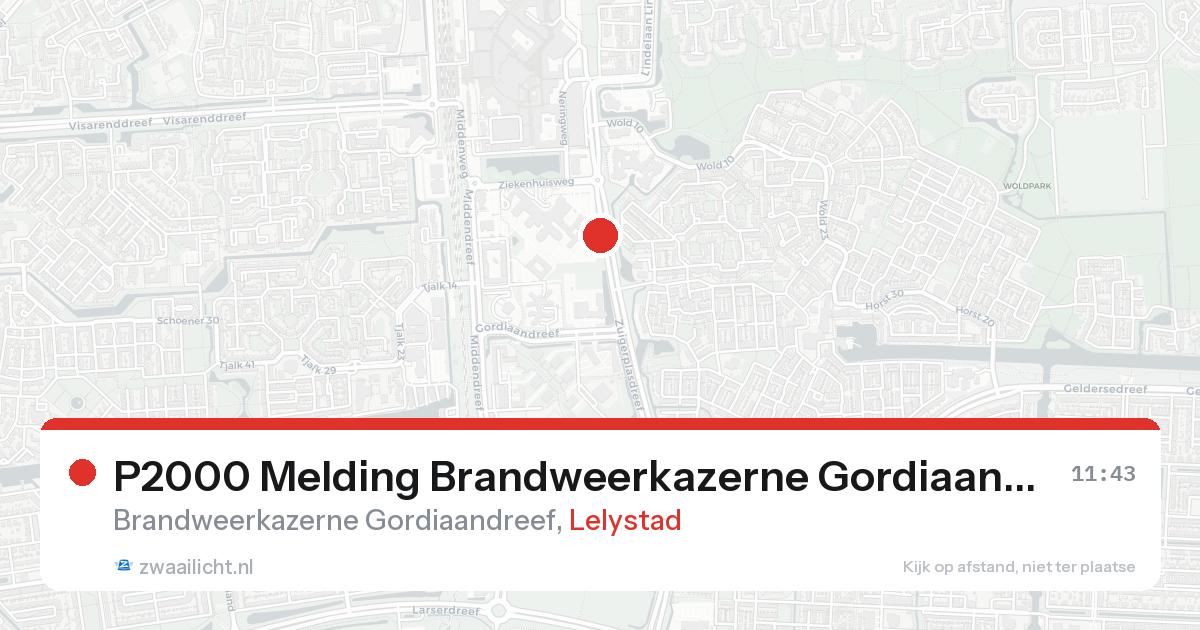 P2000 Melding Brandweerkazerne Gordiaandreef, Lelystad — 7 feb 2026