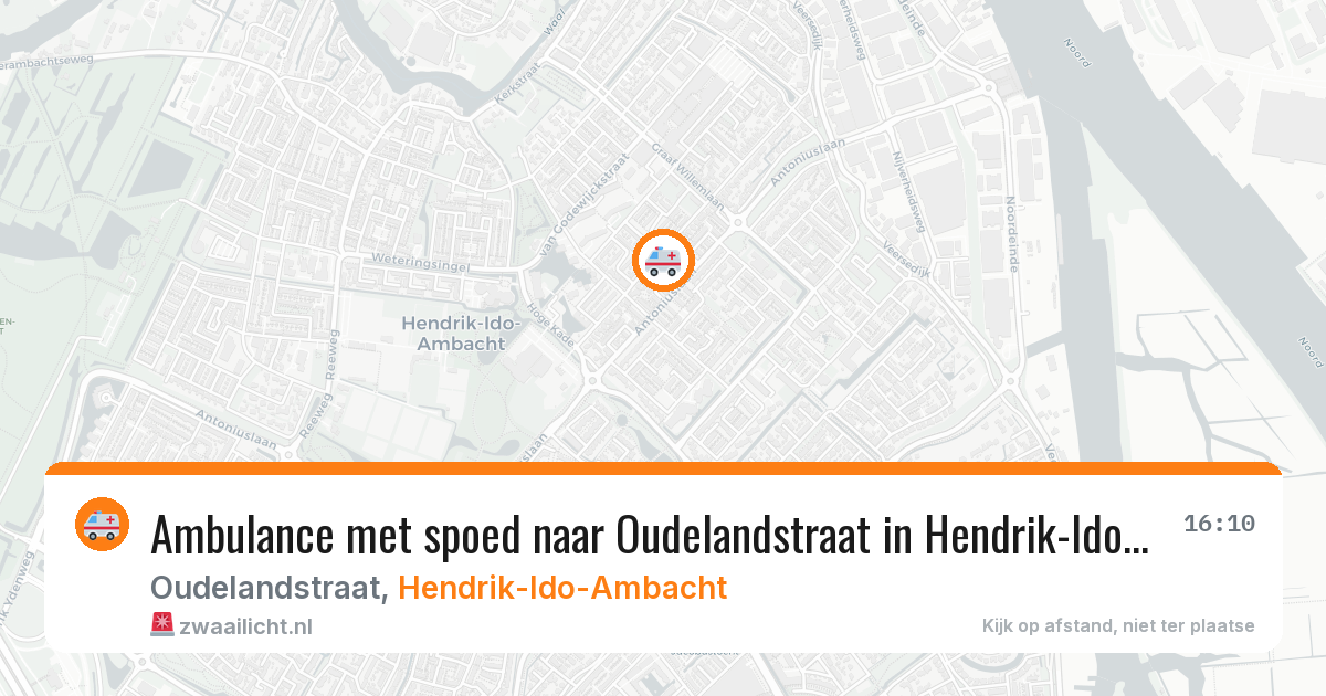 Ambulance met spoed naar Oudelandstraat in Hendrik-Ido-Ambacht — 30 jun 2026