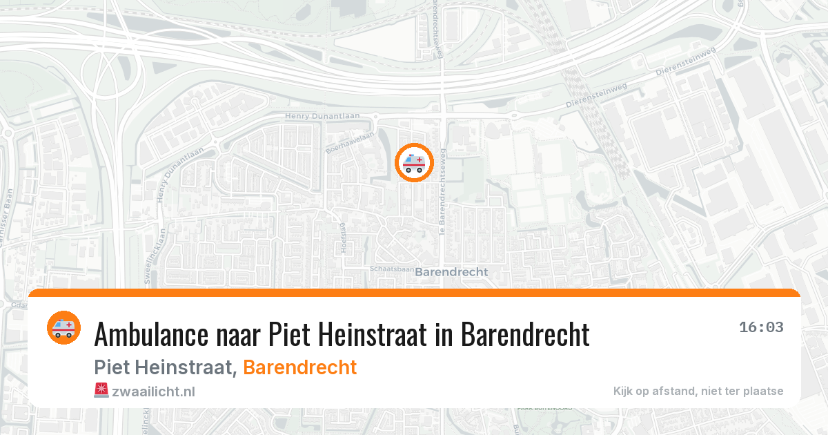 Ambulance naar Piet Heinstraat in Barendrecht — 22 mei 2026