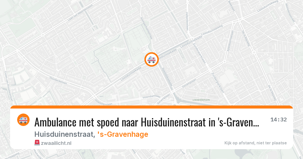 Ambulance met spoed naar Huisduinenstraat in 's-Gravenhage — 23 apr 2026