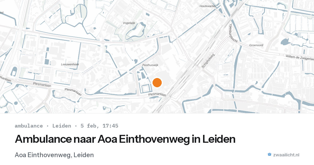 Ambulance naar Aoa Einthovenweg in Leiden — 5 feb 2026
