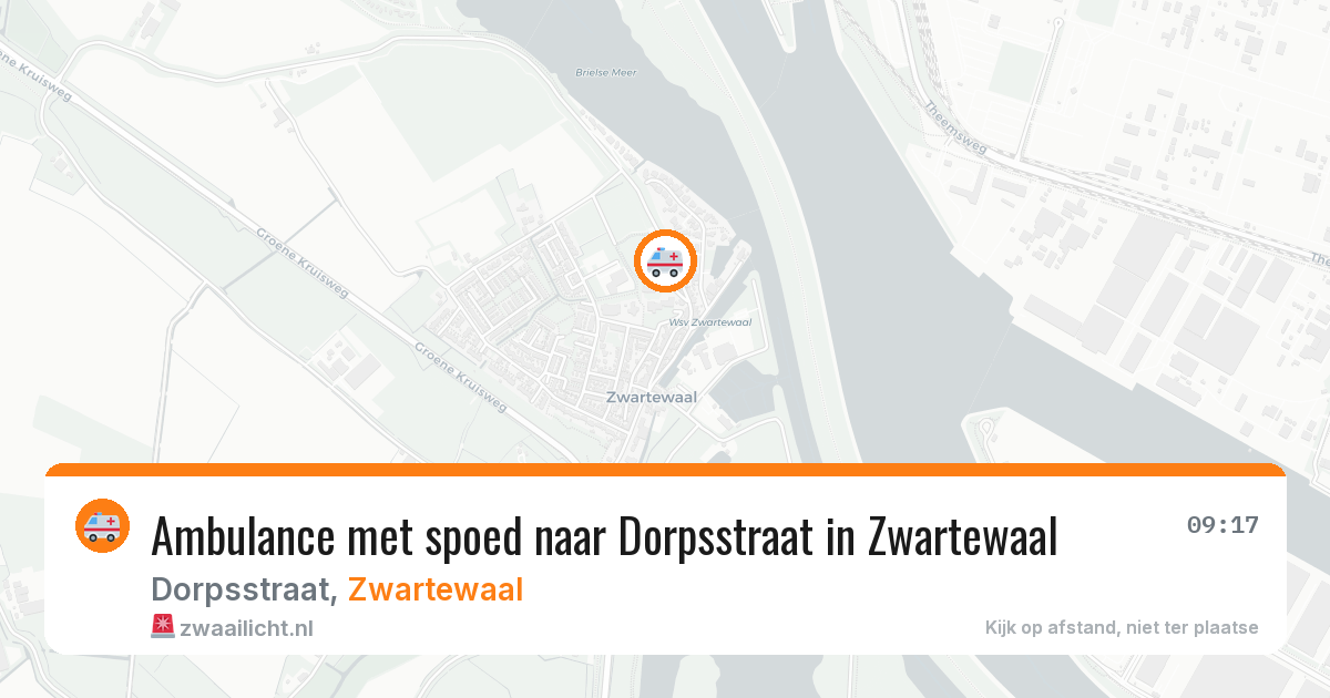 Ambulance met spoed naar Dorpsstraat in Zwartewaal — 30 mei 2026