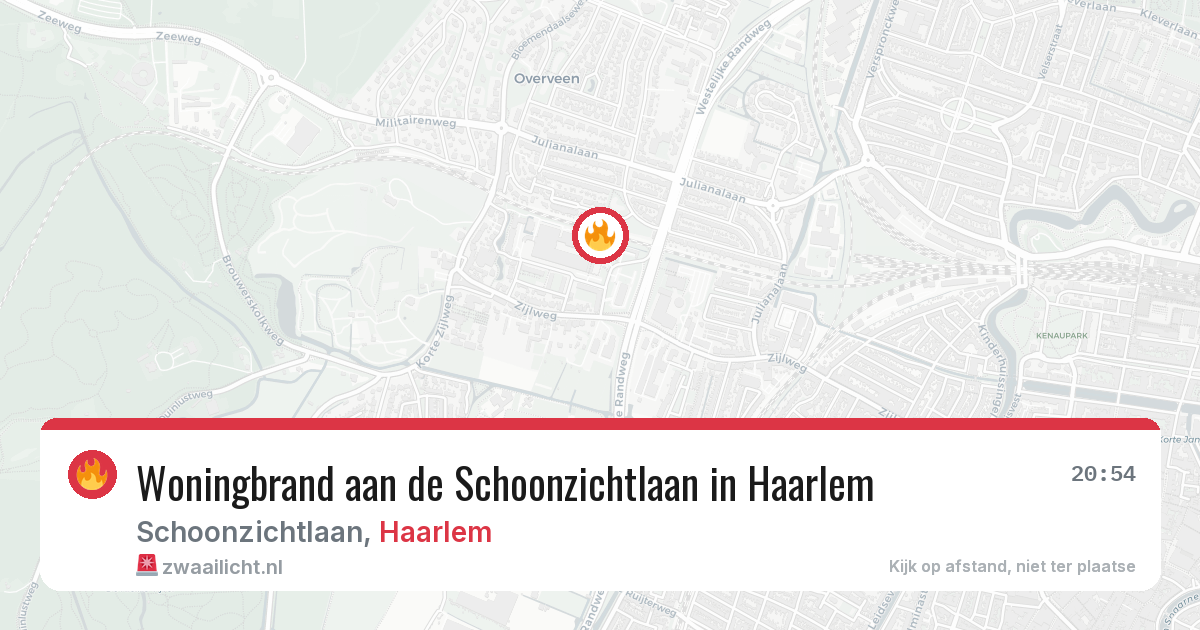 Woningbrand aan de Schoonzichtlaan in Haarlem — 20 jan 2026