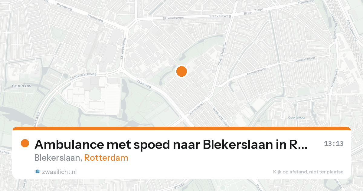 Ambulance met spoed naar Blekerslaan in Rotterdam — 21 aug 2026