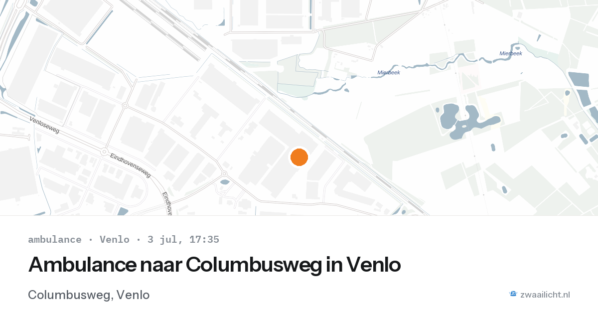 Ambulance naar Columbusweg in Venlo — 3 jul 2026