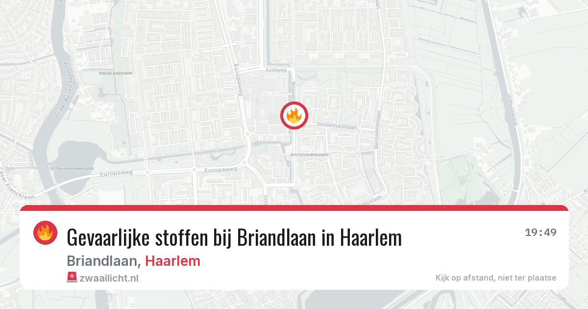 Gevaarlijke stoffen bij Briandlaan in Haarlem — 14 mrt 2026