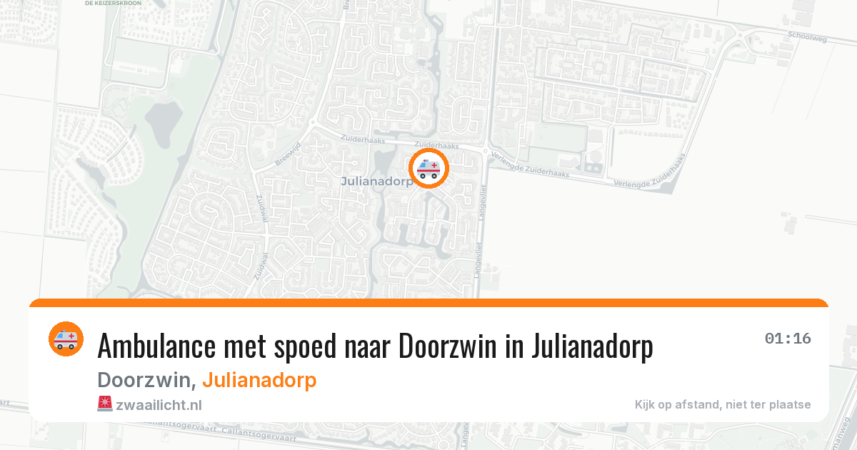 Ambulance met spoed naar Doorzwin in Julianadorp — 29 jun 2026