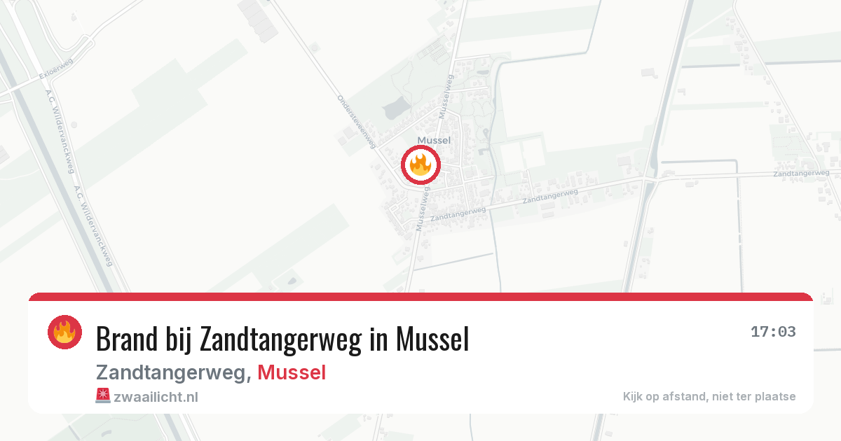 Brand bij Zandtangerweg in Mussel — 17 feb 2026